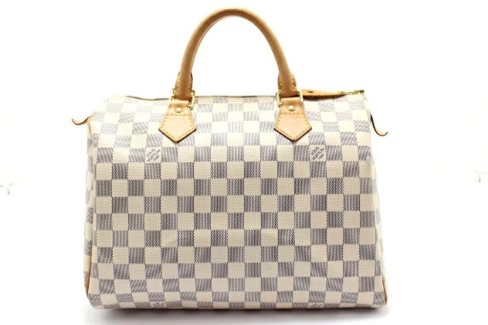 LOUIS VUITTON Speedy Handbag Damier Azur White